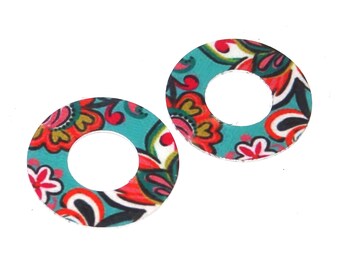 Faux Tin Patterned Washer Charms Handmade 20mm MM8-3