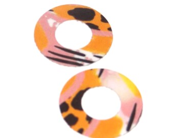 Faux Tin Patterned Washer Charms Handmade 20mm MM8-3