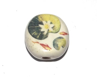 Ceramic Goldfish Focal Bead Handmade Pottery Beads 19-17mm PP4-1