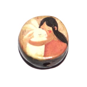 セラミックハグフォーカルビーズ ハンドメイド陶器ビーズ 17 mm PP3-3