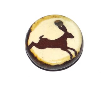 Ceramic Hare Charm Pendant Porcelain Handmade 17mm PP9-2
