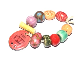 Ceramic Bead Set Handmade Porcelain 8-15mm