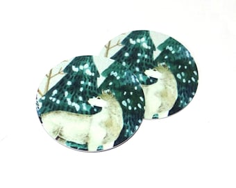 Faux Tin Wolf Earring Charms Handmade 1" 25mm MM6-3