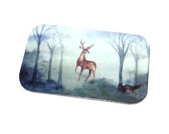 Metal Faux Tin Stag Forest Bracelet Bar Cuff Pendant Handmade 32mm MM10-3