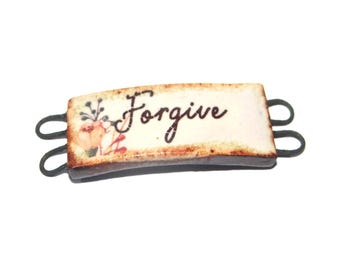 Ceramic Multi-strand Quote Bracelet Bar Cuff Porcelain 40mm CC2-2