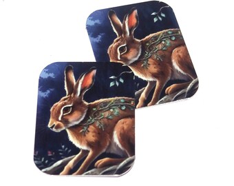 Faux Tin Hare Charms Handmade 25mm 1" MM8-1