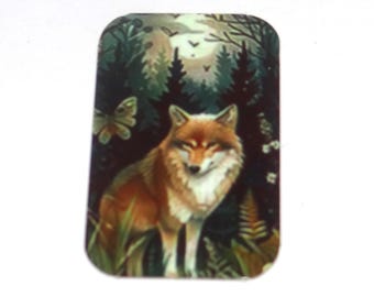 Faux Tin Wolf Pendant Handmade 33mm 1.25" MM9-3