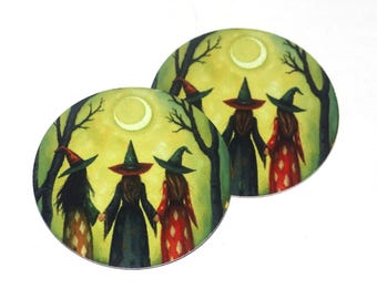 Faux Tin Witches Gathering Charms Handmade 25mm 1" MM8-3