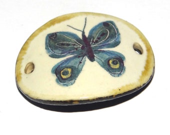 Ceramic Butterfly Bracelet Bar Cuff Porcelain 34mm CC4-2