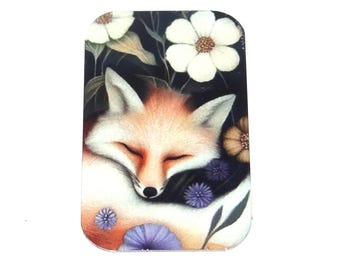 Faux Tin Fox Pendant Charm Handmade 32mm 1.25" MM8-1