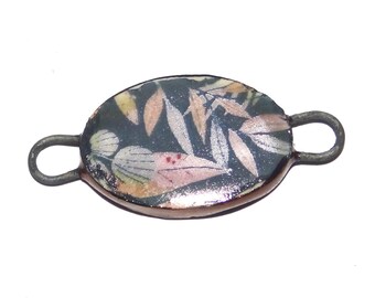 Ceramic Floral Bracelet Bar Cuff Porcelain 35mm PP9-1