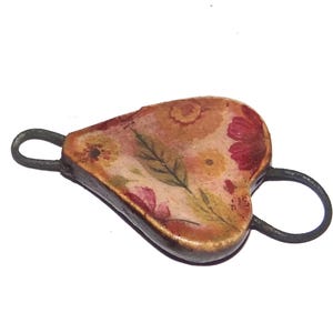 Ceramic Floral Bracelet Bar Cuff Connector Porcelain 24mm PP9-1