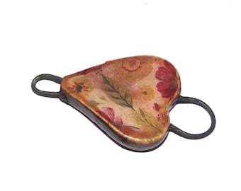 Ceramic Floral Bracelet Bar Cuff Connector Porcelain 24mm PP9-1