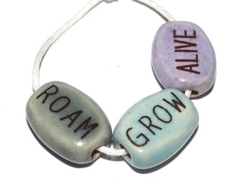 Porcelain Quote Bead Set Porcelain Handmade 15mm 0.6" CC8-3