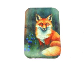 Faux Tin Fox Pendant Handmade 32mm 1.25" MM5-2