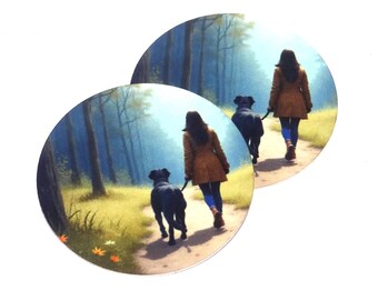Faux Tin Dog Walker Charms Handmade 25mm 1" MM8-1