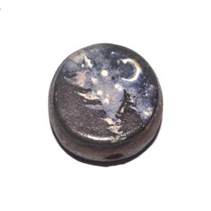 セラミックフォレストムーンフォーカルビーズハンドメイド陶器ビーズ17mm PP7-3