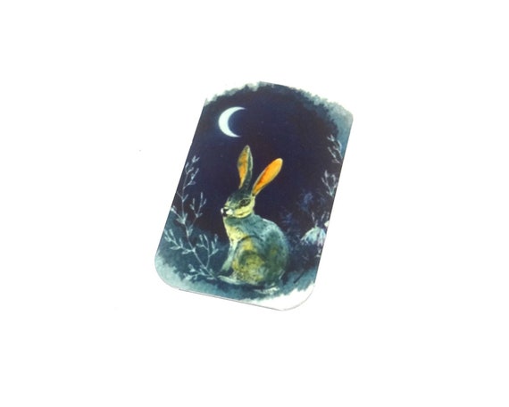 Faux Tin Hare Pendant Handmade 32mm 1.25" MSR5-2