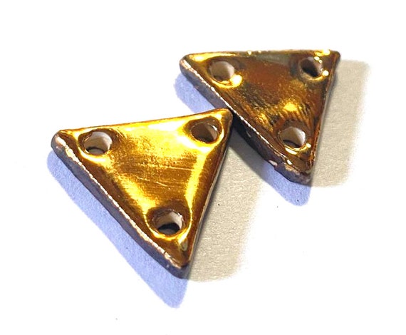 Ceramic 24k Gold Luster Metallic Earring Charms 15mm CQB7-4