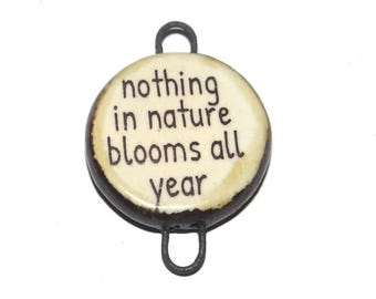 Ceramic Quote Connector Pendant Porcelain Handmade 30mm CC9-2