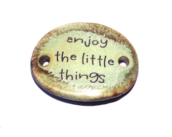 Ceramic Quote Bracelet Bar Cuff Porcelain 30mm PP4-4