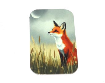 Faux Tin Fox Pendant Handmade 32mm 1.25" MM5-1