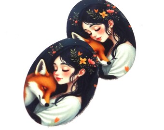 Faux Tin Fox Charms Handmade 25mm 1" MM8-1