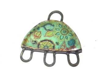 Ceramic Flower Pendant Handmade Focal Porcelain 28x25mm PP1-2