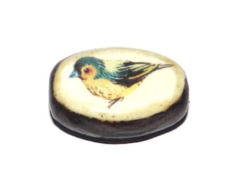 Ceramic Bird Focal Bead Handmade Pottery Beads 23mm PP7-2