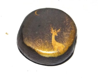 Ceramic Deer Focal Bead Handmade Pottery Beads 20mm PP2-1