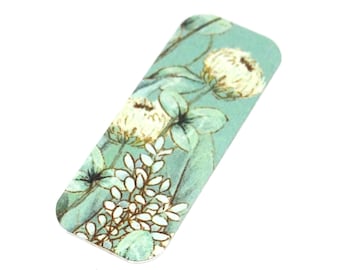Metal Faux Tin Floral Bracelet Bar Cuff Pendant Handmade 40mm MM7-2