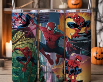 Superhero 20oz Tumbler Wrap - PNG - Digital spider Design - Instant Download