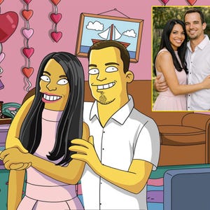 Customised Simpsons portrait valentine gift for her (Digital Download)