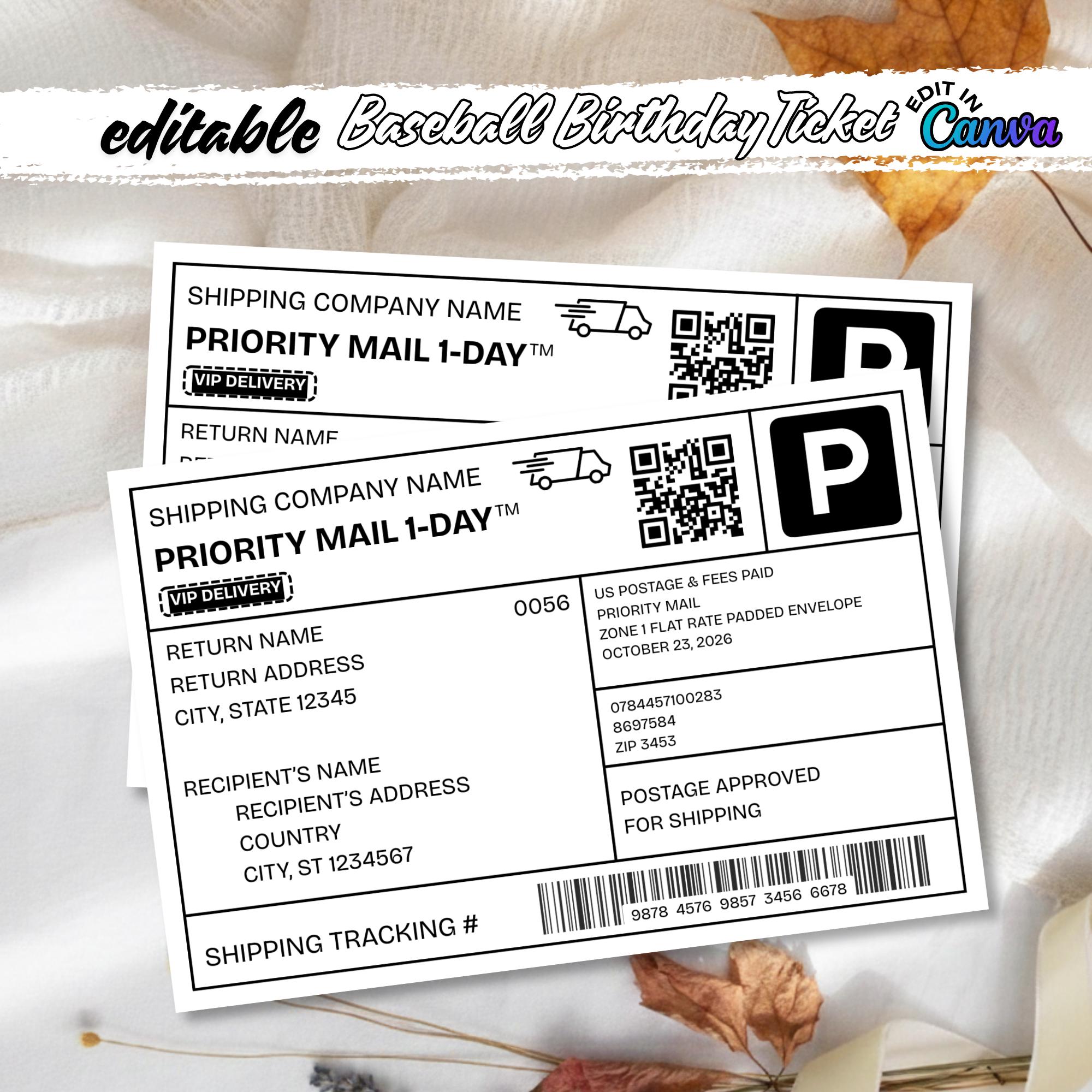 Editable Shipping Label Template Canva 6x4 Printable | Minimalist Mail ...