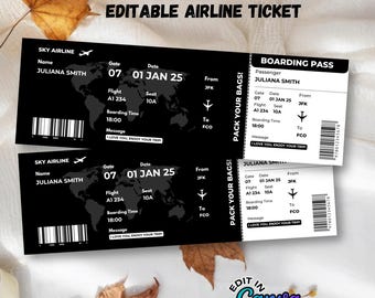 Authentic Customizable Flight Ticket Boarding Pass - Etsy