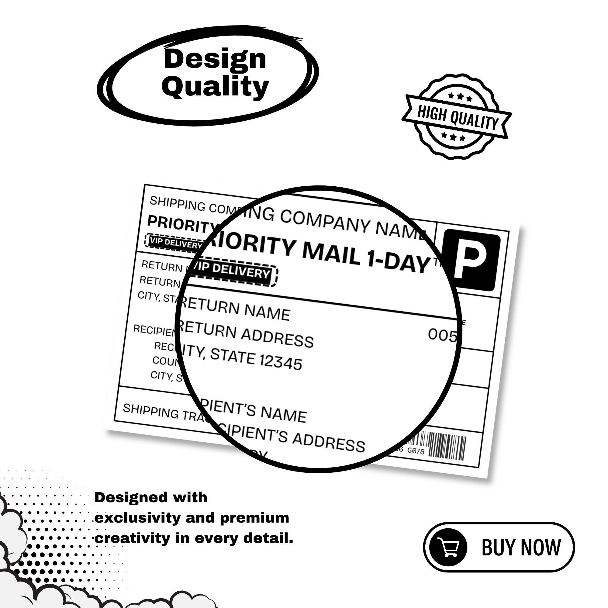 Editable Shipping Label Template Canva 6x4 Printable | Minimalist Mail ...