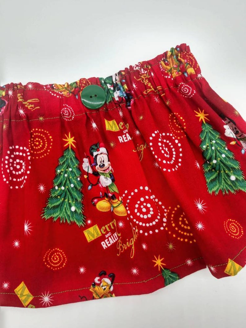 Disney World Christmas Outfit Girl/'s Size 12 Months Baby/'s 1st Christmas Disney Christmas Skirt Mickey/'s Very Merry Christmas Party