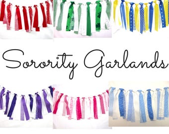 Sorority Garlands - Sorority Banners - Big Sis Gift - Lil Sis Gift - Rush - Recruitment Gift - Sorority Decoration - Dorm Room - Greek