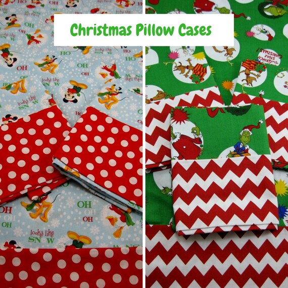 Grinch or Disney Christmas Pillow Cases GRINCH Pillowcase ENVELOPE STyLE