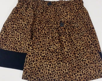 Girls or Ladies Cheetah Print Skirt or Dress - Halloween Costume - Leopard Zebra Giraffe Tiger Stripe Also Available - Mommy and Me Skirts