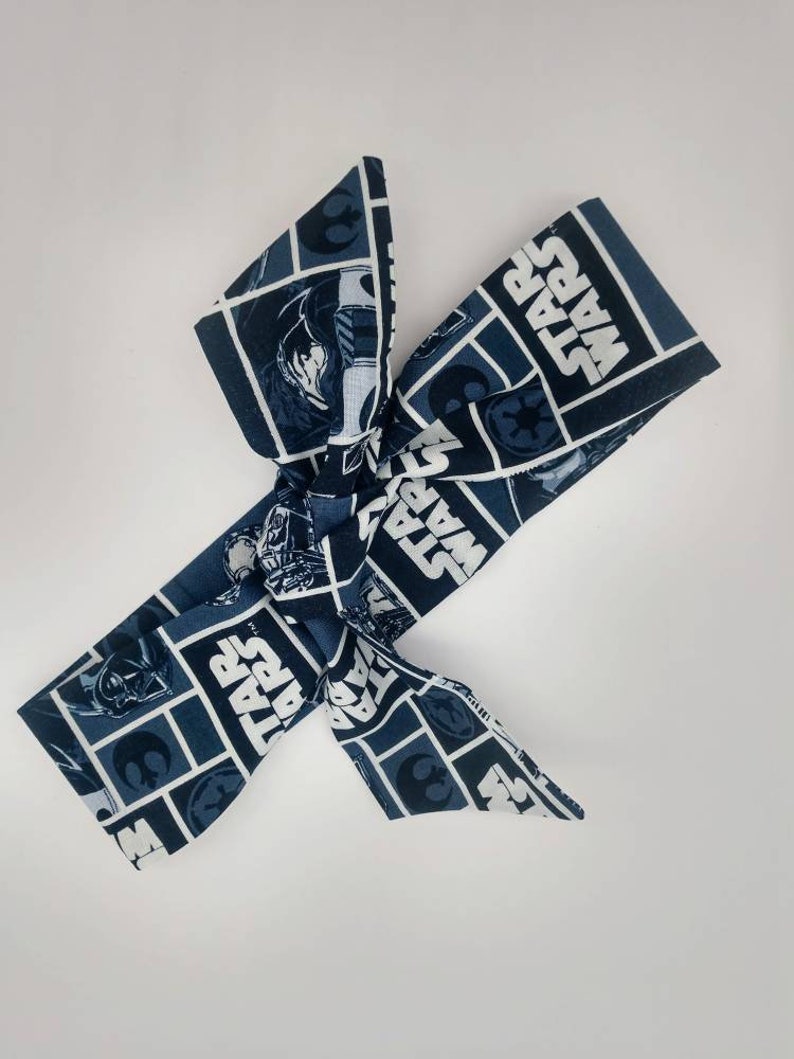 Millennium Falcon or Darth Vader Self Tie RTS Comic Con 1st Birthday Star Wars Headband Top Knot Hair Sash Fabric Hair Wrap