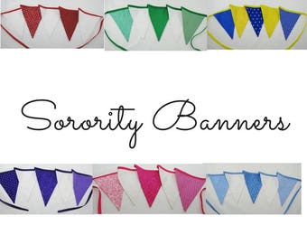 Sorority Banner - Sorority Garlands - Big Sis Gift - Little Sis Gift - Rush - Recruitment Gift - Sorority Decoration - Grad Gift - Greek