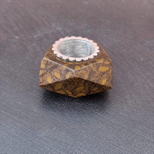ジャスパーハンドメイドリング：925スターリングシルバージュエリー。
