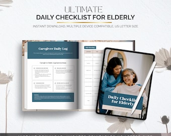 Daily Checklist for Elderly | Simple Routine, Medication, Meals & Safety Checklist | Caregiver Printable Elder Care Planner