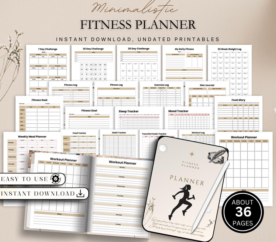 Fitness Planner | Workout Logs, Meal Planning and Wellness Tracking ...