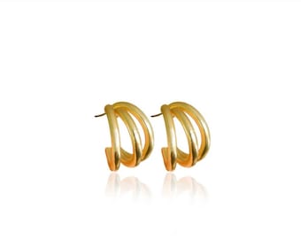 24k Gold Hoop Earrings, Handcrafted Colombian Jewelry, Small Minimalist Gold Hoops, Delicate Hypoallergenic Earrings,