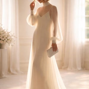 Sheer Sleeve White Dress - Etsy Sheer Sleeve White Dress - Etsy