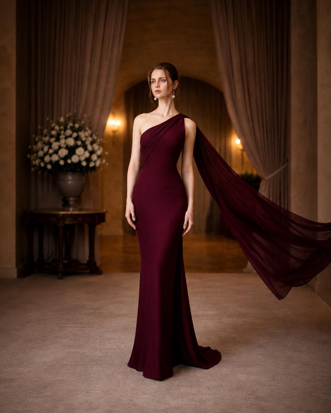 Burgundy Bridesmaid Dress