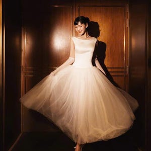 White Boat Neck Dress