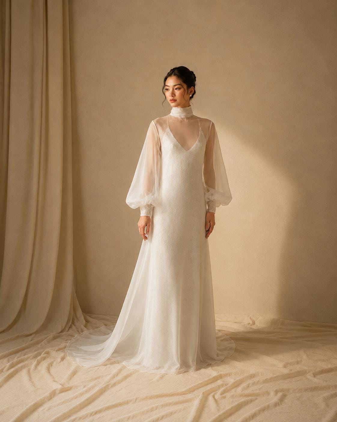 Lace Chiffon Bridal Dress